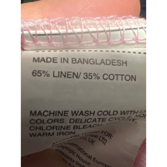 Cubavera Mens 2X Pink & White Striped Linen Cotton Short Sleeve Button-Down Shir - Picture 6 of 6